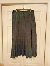 Venezia Women&#39;s Size 14/16 100% Cotton Black Full Length Crinkle Skirt (... - $29.65