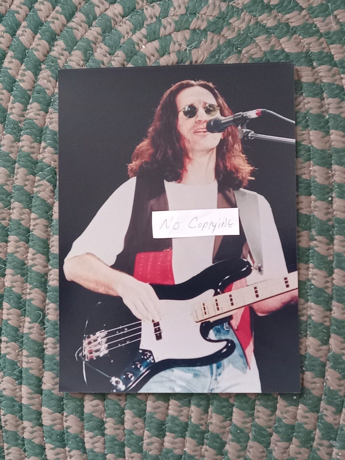 RUSH GEDDY LEE LIVE ON STAGE PLAYING BASS GUITAR 8 X 11 INCHES COLOR PHO... - $4.99