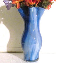 Murano Style Handblown Contour Shape Glass Vase Made In ITALY - $75.00