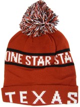 Texas Lone Star State Men&#39;s North Bear Winter Knit Cuffed Pom Beanie Hat DkR/Wht - £11.93 GBP