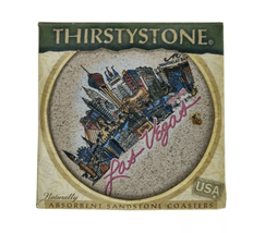 Thirstystone Sandstone Coasters Las Vegas Set Of 4 Mandalay Bay Caesars Luxor - £11.64 GBP