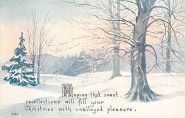 Antique Postcard  Christmas Card Winter Scene - £2.99 GBP