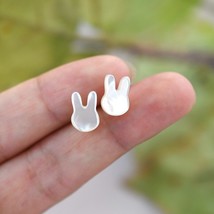 ASHIQI Natural Shell Rabbit Earrings 925 Silver Fashion Jewelry for Women New Tr - £16.02 GBP