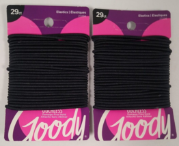 Lot of 2 Ouchless Womens Elastic Hair Tie - 29 Ct each, Black - 2MM  (58... - £11.79 GBP