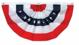 American Flag Bunting USA 40x20&quot; Embroidered Red White Blue July 4th Patriotic - £18.97 GBP