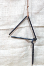 Western Dinner Triangle Calling Bell Rustic Barn Decor Chuck Wagon Hand Forged - £16.37 GBP