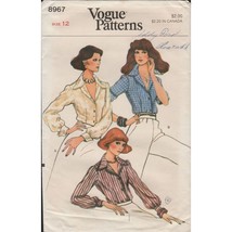 Vogue 8967 Classic Button Front Blouse, Shirt Pattern 1970s Misses Size ... - $12.73