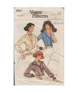 Vogue 8967 Classic Button Front Blouse, Shirt Pattern 1970s Misses Size ... - £10.01 GBP