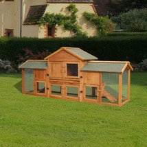 79.5&quot; Extra Large Bunny Cage with 2 Runs House Small Animal Habitats - £174.00 GBP