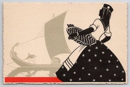 Portugal Silhuetas DOURO Costume de Aveiro No.8 Art Deco Silhouette Postcard N24 - £10.32 GBP