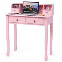 Removable Floating Organizer 2-Tier Mission Home Computer Vanity Desk-Pink - $205.62