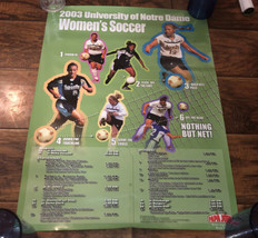 University Of Notre Dame Womens Soccer 2003 Promo Schedule Poster - £14.46 GBP