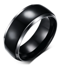 Men&#39;s Stainless Steel Black Band  Ring - $17.95