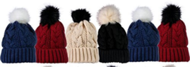 Womens Winter Cable Knit Pom Pom Beanie Hat Yacht &amp; Smith New! - £7.93 GBP