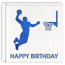 Blue Basketball Birthday Card, Glitter Laser Cut Sports Greeting Card For Boys,  - $15.99