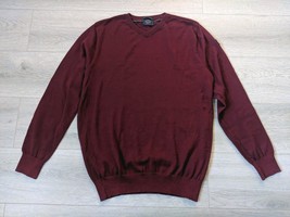 Paul &amp; Shark Yachting Cool Touch Wool V-Neck Sweater Burgundy Men’s Size... - $56.76