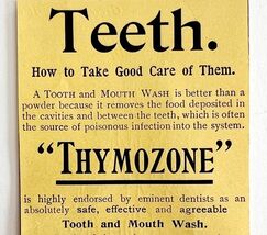Thayer&#39;s Thymozone Mouth Wash 1894 Advertisement Victorian Medical ADBN1L - $19.99