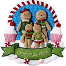 DIY Bucilla Gingerbread Family Personalize Christmas Felt Craft Kit 86835 - £43.02 GBP