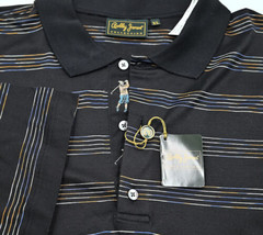 NEW Bobby Jones Made in Italy Black Striped Cotton Golf Polo Shirt XL - $142.49