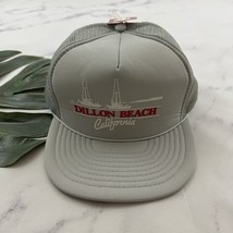 Dillon Beach California Vintage 80s Snap Back Trucker Hat New One Size Gray - $500.44 MXN