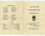 Amphion Male Chorus 1920 Tour Program Minnesota College - $39.70