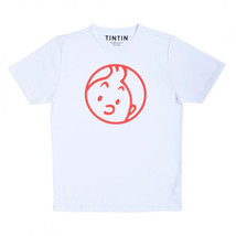 Tintin face white T-shirt Official Moulinsart product New - £29.89 GBP