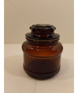 Vintage Small Dark Amber Brown Glass Apothecary/ Spice Jar with Starburs... - £10.89 GBP