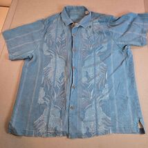 Tommy Bahama TB93 Blue Silk Button Down Shirt Men’s XXL Short Sleeve - $29.99