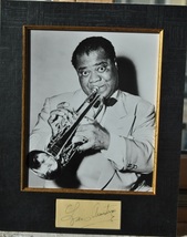 Louis Armstrong Signed Matted Photo - Satchmo - Pops - 12&quot;x 16&quot; w/COA - £494.63 GBP
