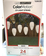 Gemmy LED Lightshow Color Motion C9 Light String White 24 Ct Christmas L... - $32.66