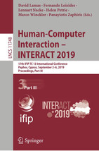 Human-Computer Interaction - Interact 2019: 17Th Ifip Tc 13 International C... - £39.86 GBP