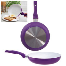 1 Pc Non Stick Fry Pan 8&quot; Ceramic Coated Aluminum Eco Healthy Cookware Purple - £30.36 GBP