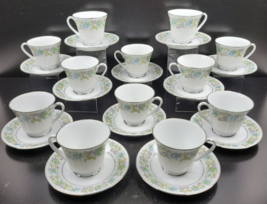 (12) Noritake Tradition 2356 Cups Saucers Set Vintage Floral Porcelain J... - £70.70 GBP