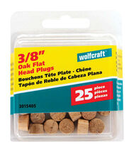 Wolfcraft Flat Oak Head Plug 3/8 in. D X 1/4 in. L 1 pk Natural - $7.55