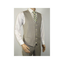 Men Suit BERLUSCONI Turkey 100% Italian Wool Super 180's 3pc Vested #Ber13 Beige image 9