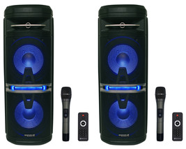 2 Rockville Go Party X10 Dual 10" Wireless Linking Bluetooth Party Speakers+Mics - £433.38 GBP