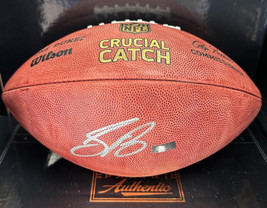 Saquon Barkley Autographed Giants &quot;Crucial Catch&quot; NFL Official Football Panini - £250.33 GBP