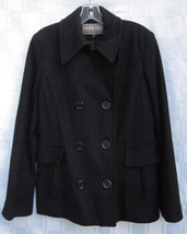 Pacific Trail Black Wool Blend Classic Peacoat Pea Coat Jacket Womens Size 12 - £14.27 GBP