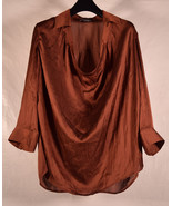 Vince Womens LS Boat Neck Blouse Brown 2 - $62.48 CAD