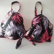 Ladies M&amp;S Leaf Pattern Pink  Mix Underwired Cuff Bandeau Bikini Top SIZ... - £16.08 GBP