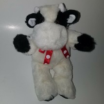 VTG Betsy GANZ Cow Plush Stuffed Animal Toy Black White 1994 Red Polka D... - $15.79