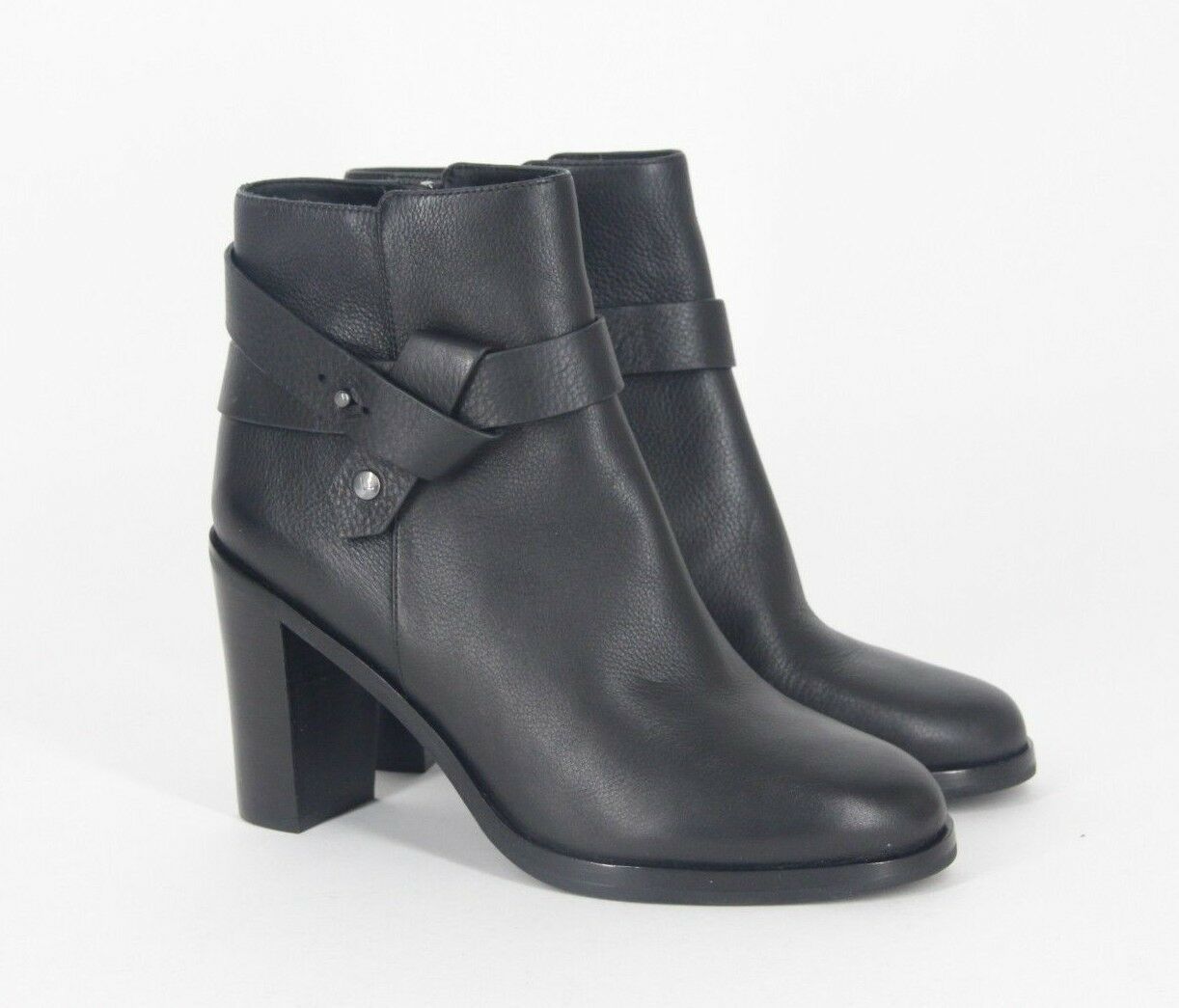 Via Spiga Farrah Harness Ankle Boots Black Leather Womens Boots - $54.95