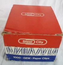 Vintage Steel City Stainless Steel Paper Clips Box Advertising - £37.30 GBP