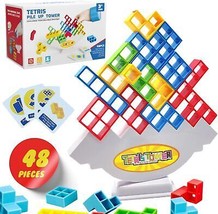 Tetra Tower Game 48 Pcs Tetra Tower Stacking Game Stack Attack Game Building Toy - £18.47 GBP