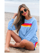 Beau Blue Accent Pullover and Shorts Two Piece Casual Set - $727.38 MXN