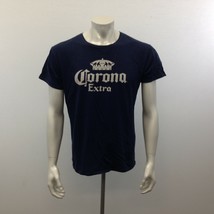 Corona Extra Beer Advertising Tee Men&#39;s Large Blue Cotton Spell Out T Shirt - $150.53 MXN