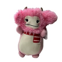 Squishmallows HugMees Brina the Pink Bigfoot 10&quot; Christmas Scarf Plush Doll Toy - £16.76 GBP