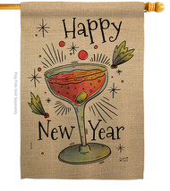 Cheers Happy New Year House Flag 28 X40 Double-Sided Banner - £29.55 GBP