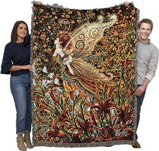 Lily Fairy Blanket by Myles Pinkney - Gift Fantasy Tapestry Throw Woven, 72x54 - £61.07 GBP