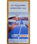 VINTAGE 1952 TEXACO TOURING MAP - EAST TEXAS-OKLAHOMA with NEW MEXICO-WE... - £5.20 GBP
